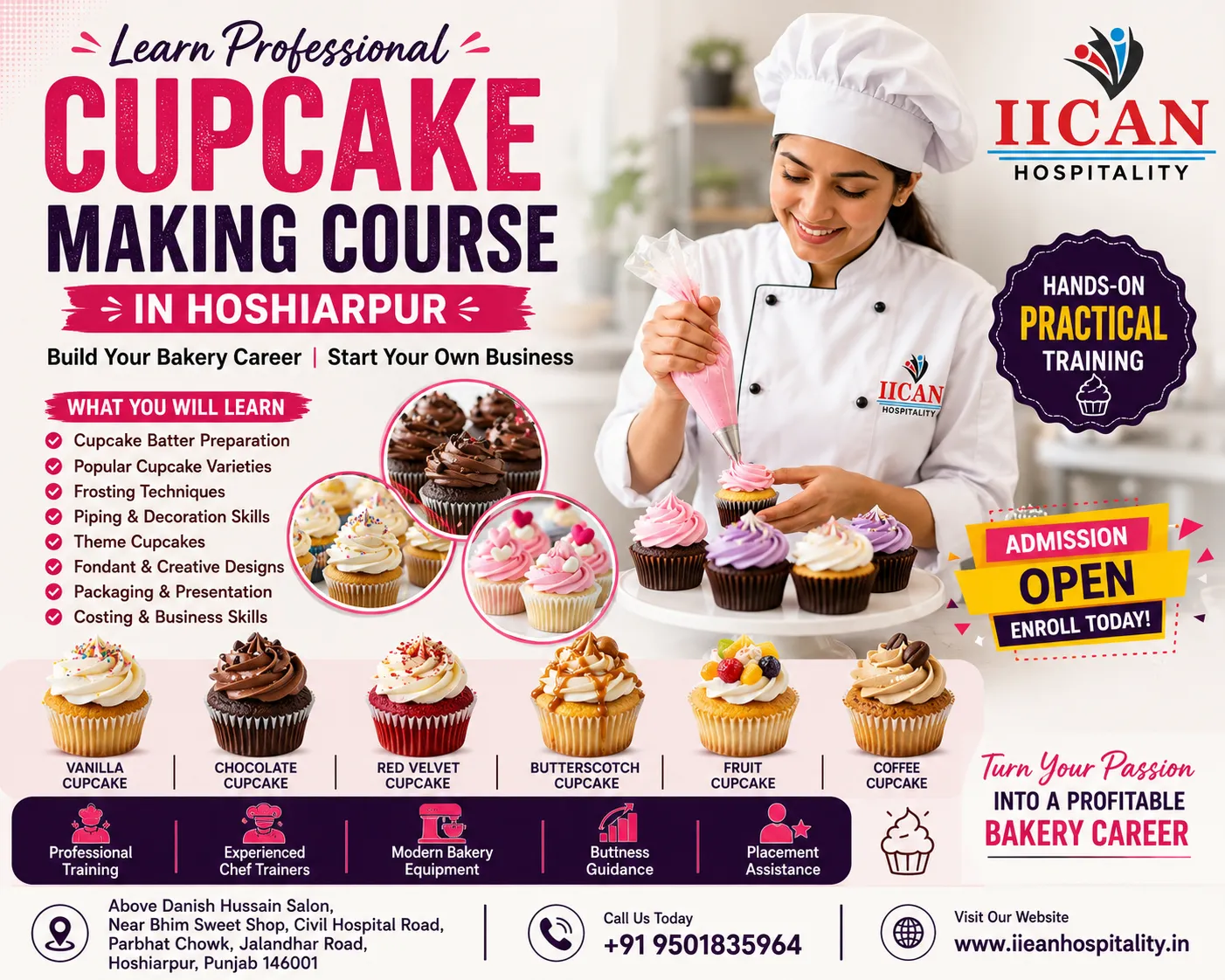 Cupcake Making Course in Hoshiarpur | Professional Bakery Training at IICAN
