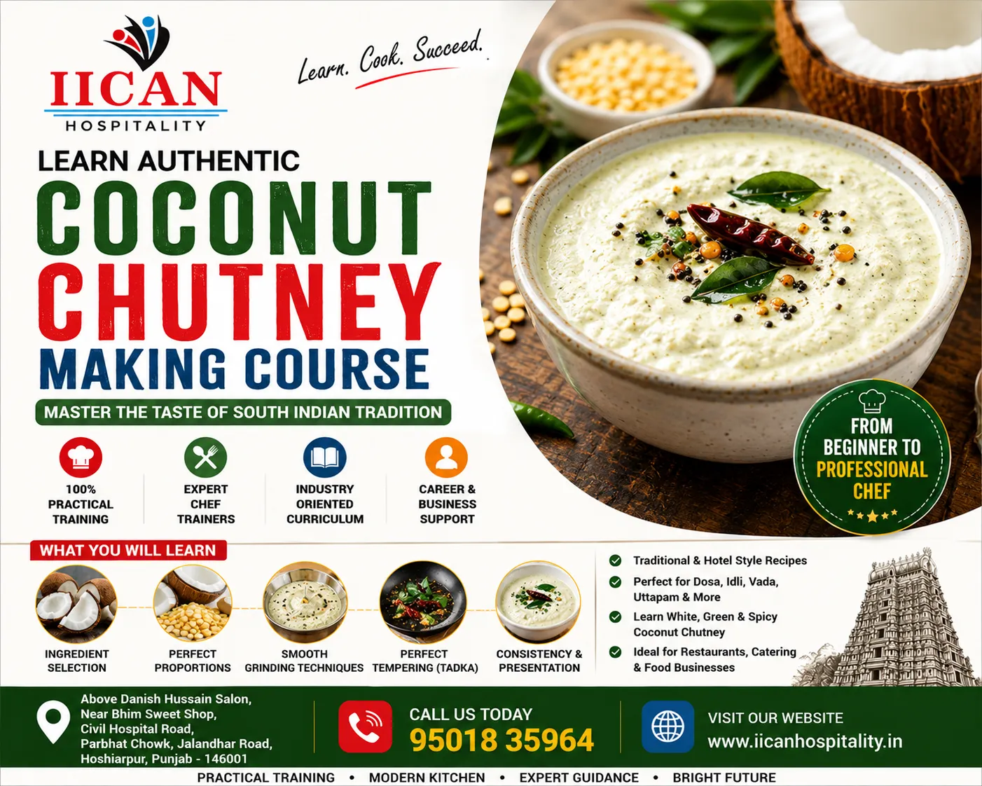Learn Authentic South Indian Coconut Chutney Course in Hoshiarpur