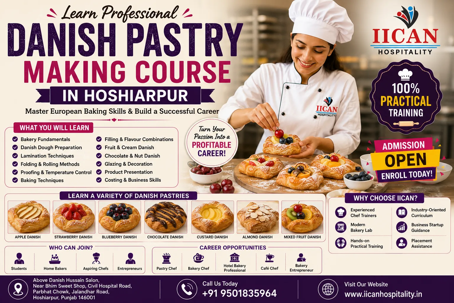 Professional Danish Pastry Making Course in Hoshiarpur
