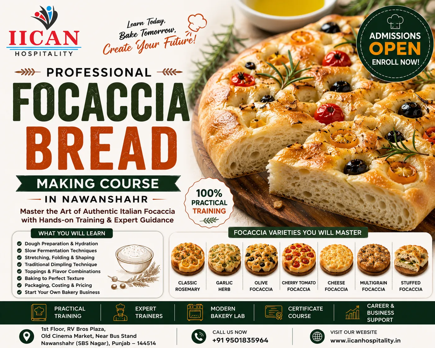 Focaccia Bread Making Course in Nawanshahr