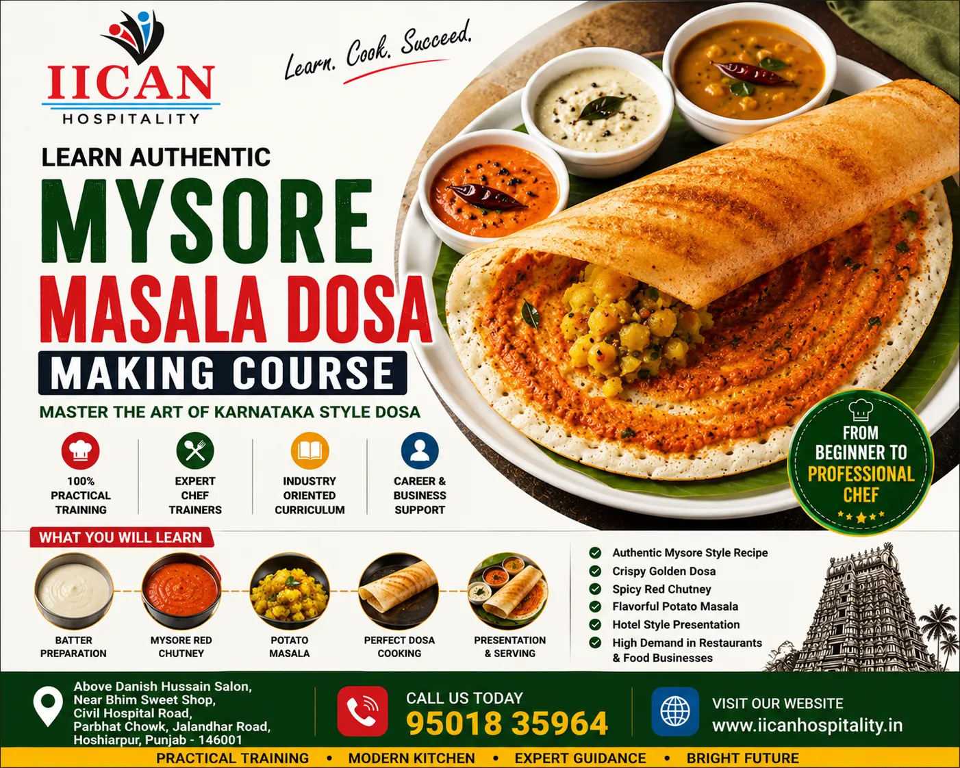 Mysore Masala Dosa Making Course in Hoshiarpur