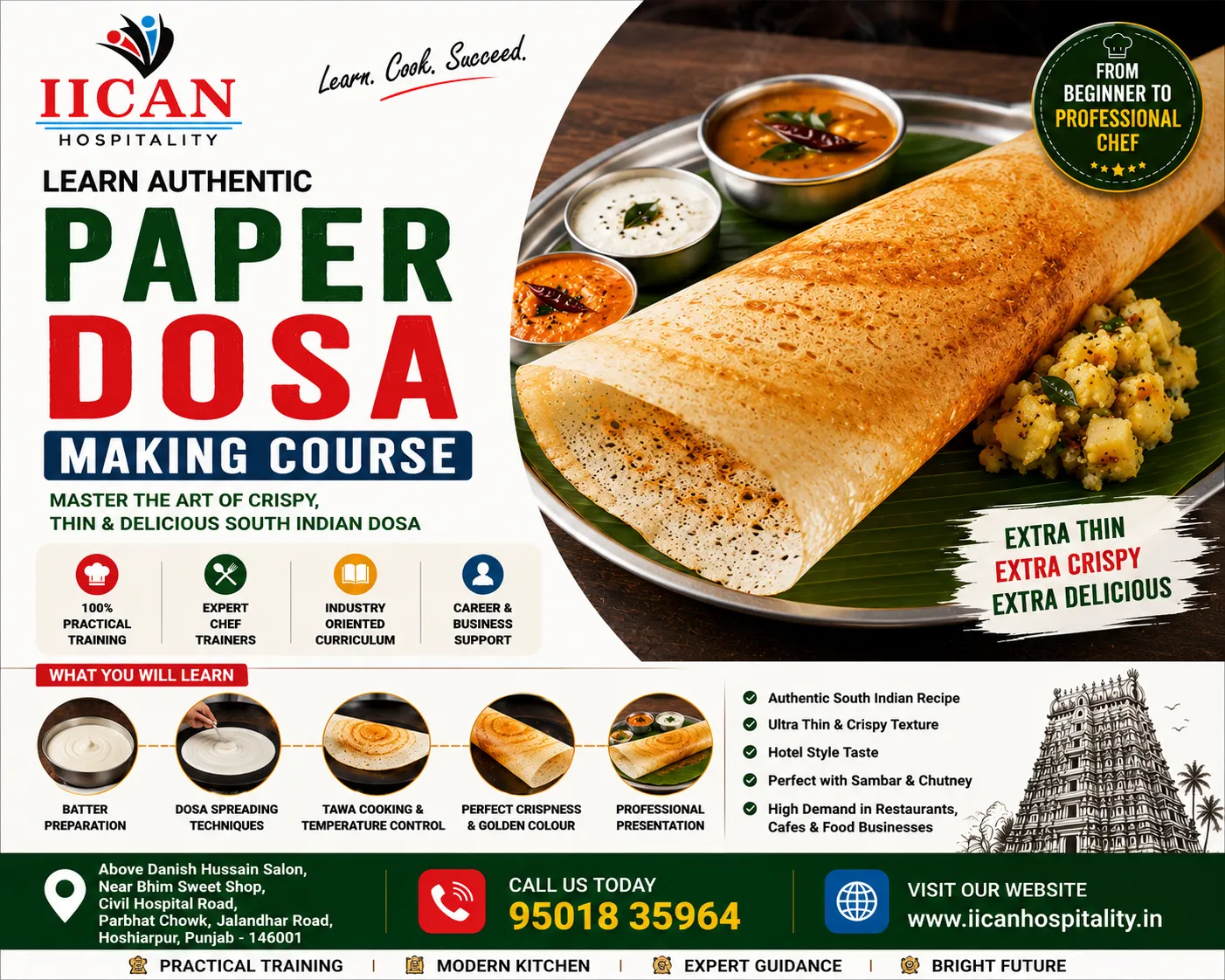 Paper Dosa Making Course in Hoshiarpur