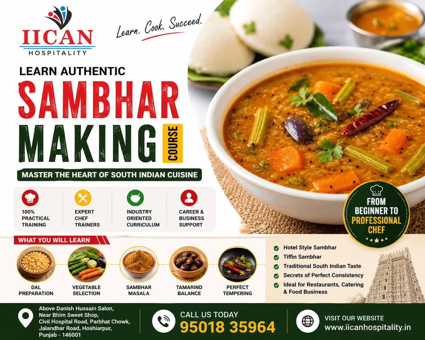 Sambhar Making Course in Hoshiarpur / South Indian Food course